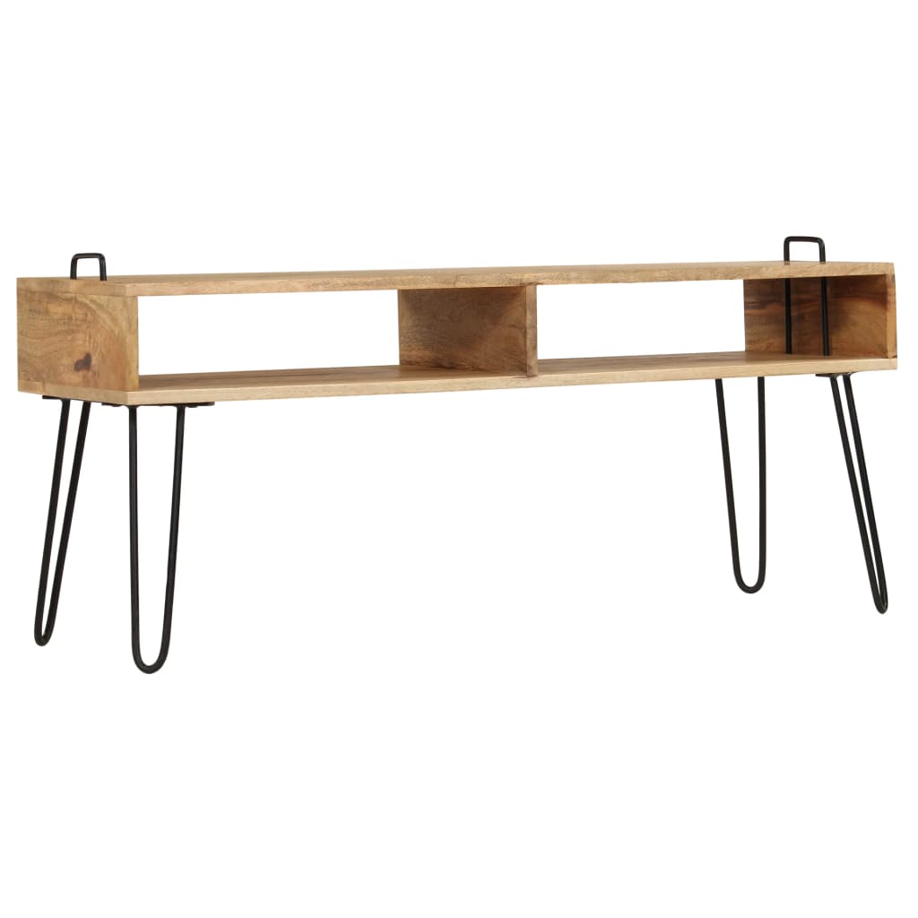 Comoda TV din lemn masiv de mango, vidaXL, 110 x 35 x 45 cm, Maro