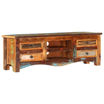 Comoda TV, vidaXL, Lemn masiv reciclat, Multicolor, 120 x 30 x 40 cm Comoda TV, vidaXL, Lemn masiv reciclat, Multicolor, 120 x 30 x 40 cm