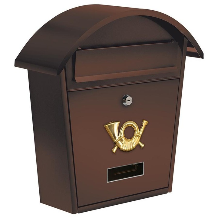 Vorel postaláda 380x320x105 mm barna ívelt