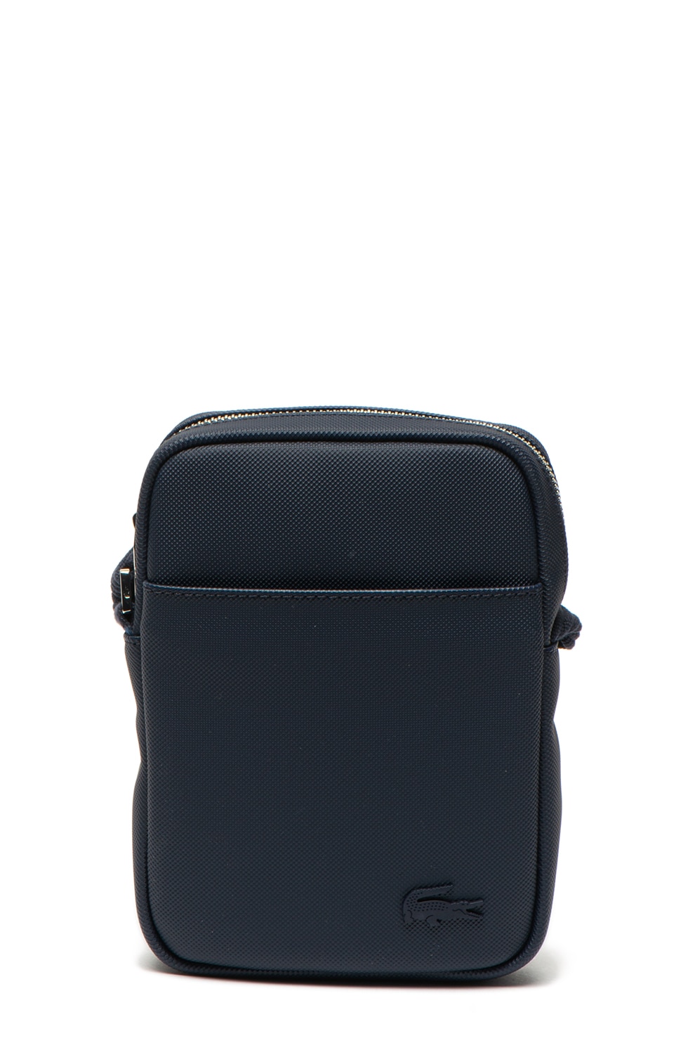 Lacoste, Geanta crossbody de piele ecologica, Bleumarin