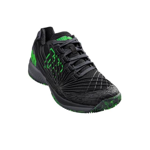Pantofi sport Wilson Kaos 2.0 Clay Court barbati negru/verde, Negru