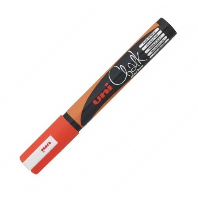 Marker creta Uni-ball Chalk PWE-5M orange fluorescent