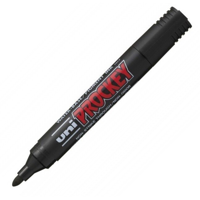 Marker permanent Uni-ball PM-122 Prockey varf rotund negru