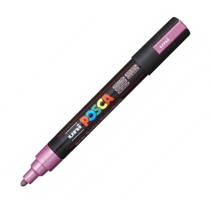 Marker Uni-ball PC-5M Posca 1,8-2,5 mm roz metalizat