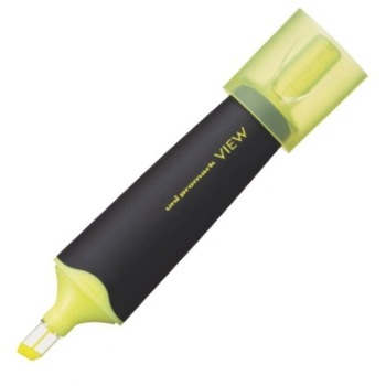 Textmarker Uni-ball Promark View USP-200 galben fluorescent Textmarker Uni-ball Promark View USP-200 galben fluorescent