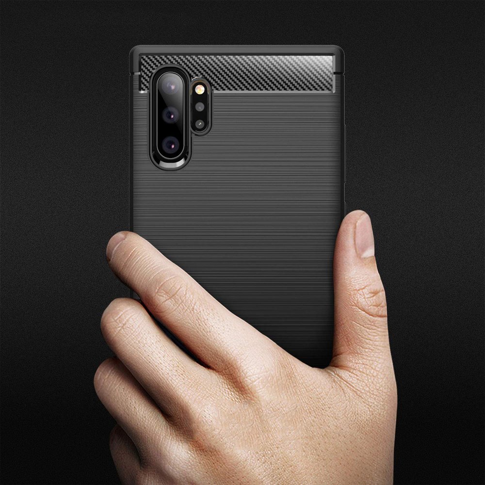 Husa telefon pentru Samsung Galaxy Note 10 Plus / 5G, TPU Carbon, Techsuit, negru