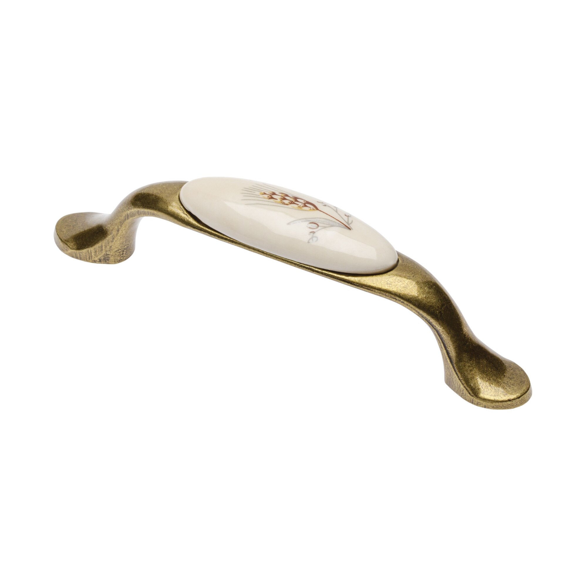 Maner retro alama antichizata, portelan, griu auriu, 125 mm/96mm