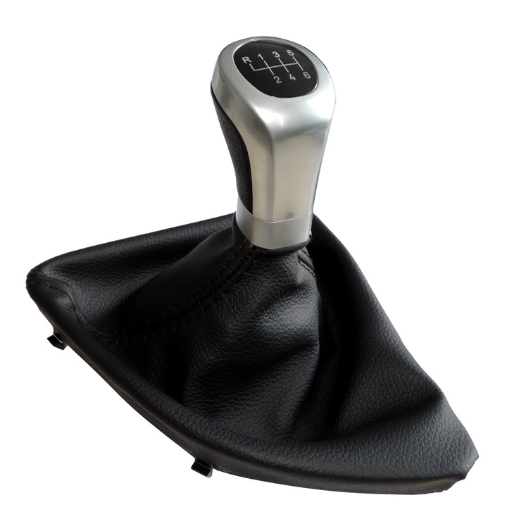 Топка с маншон за скоростен лост AERZETIX, за Bmw Series 1 E81 E82 E87 E88, с рамка, кожа, с 6 скорости
