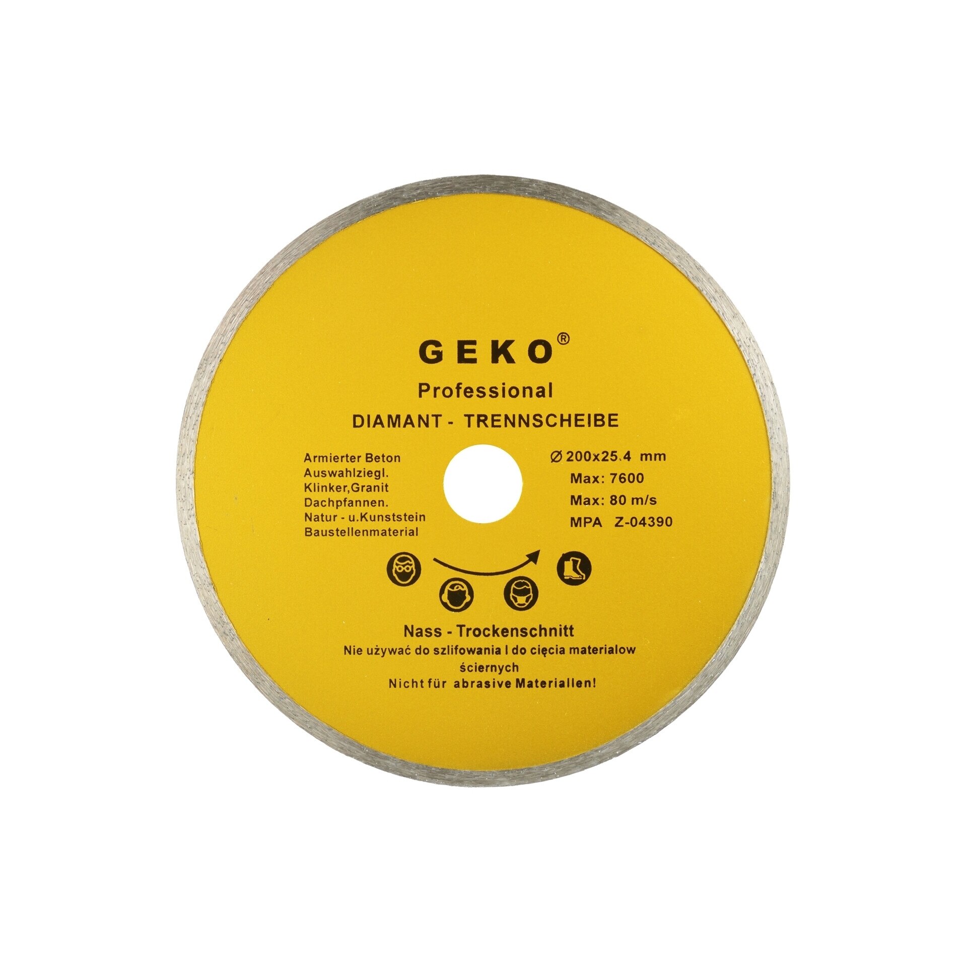 Disc diamantat continuu 200x8x25,4mm, Geko G00249