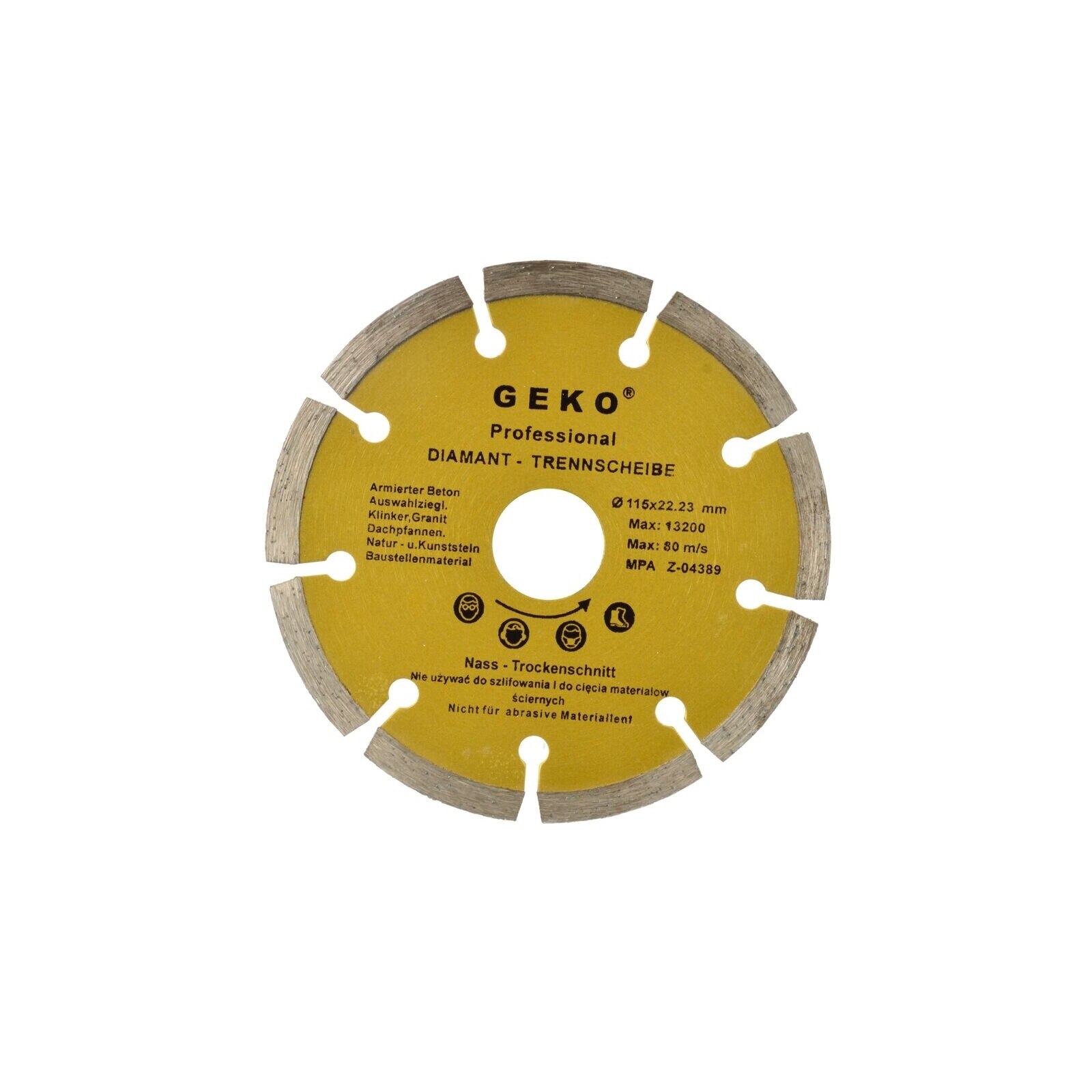 Disc diamantat segmentat 115x8x22mm, Geko PROFI G00250