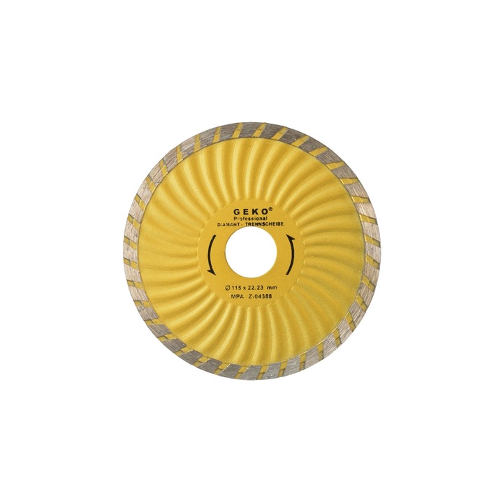 Диамантен диск Turbo Plus GEKO PROFI G00270, 115 мм