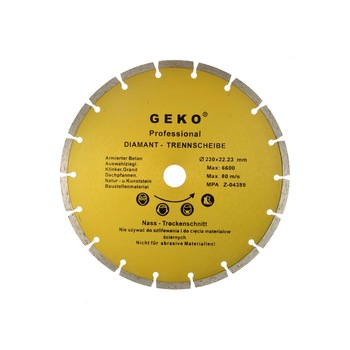 Disc diamantat segmentat 230mm, GEKO PROFI G00253 Disc diamantat segmentat 230mm, GEKO PROFI G00253