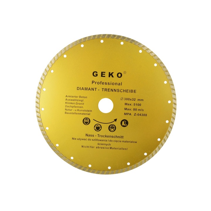 Disc diamantat 300mm x 32mm Turbo, GEKO PROFI G00265
