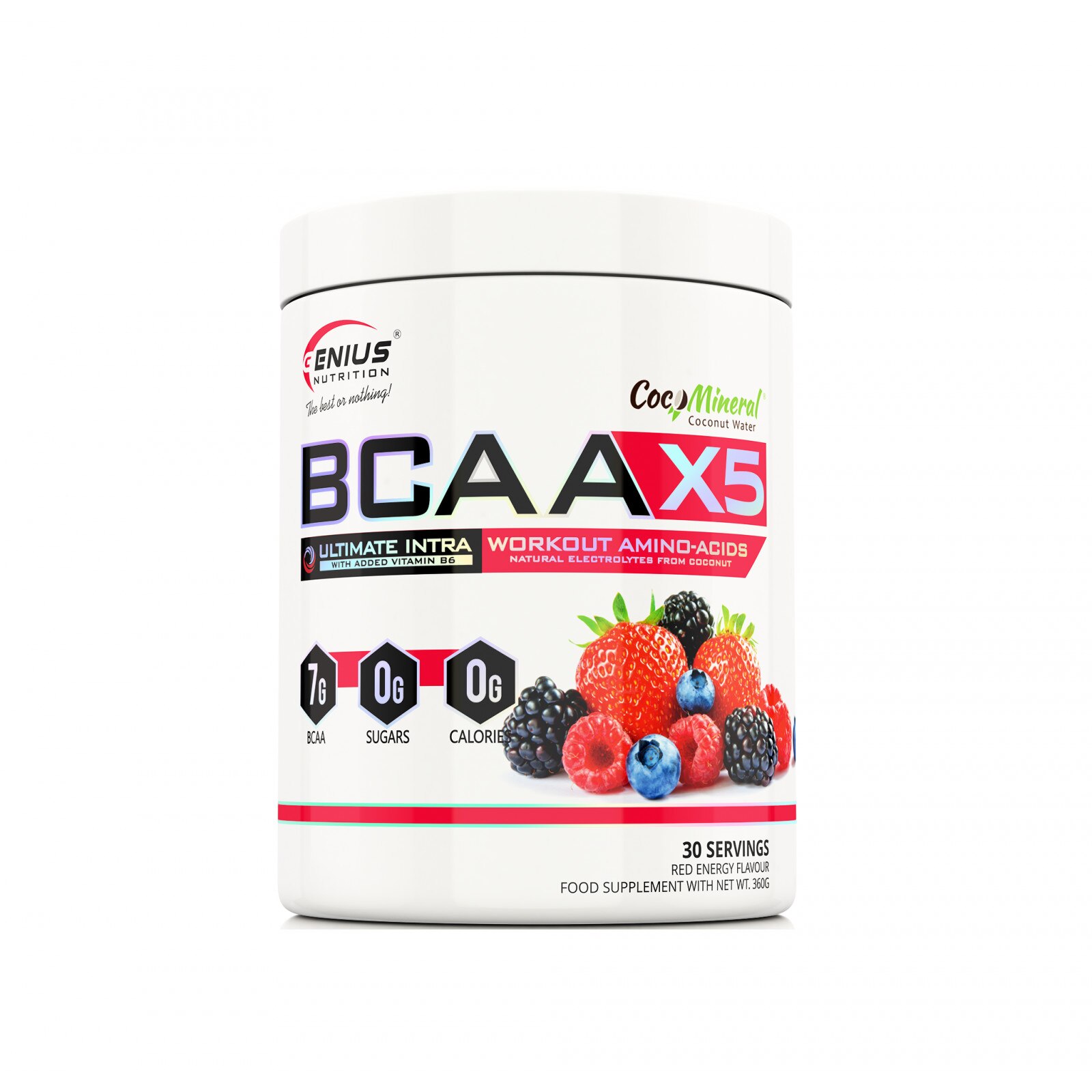 Genius Nutrition BCAA X5 cu aroma de Red Energy Red Energy