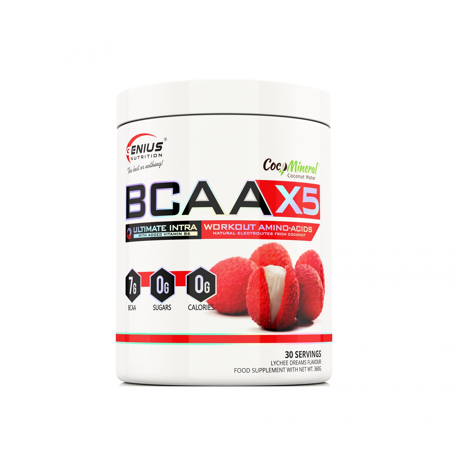 Genius Nutrition BCAA X5 cu aroma de Lychee Lychee
