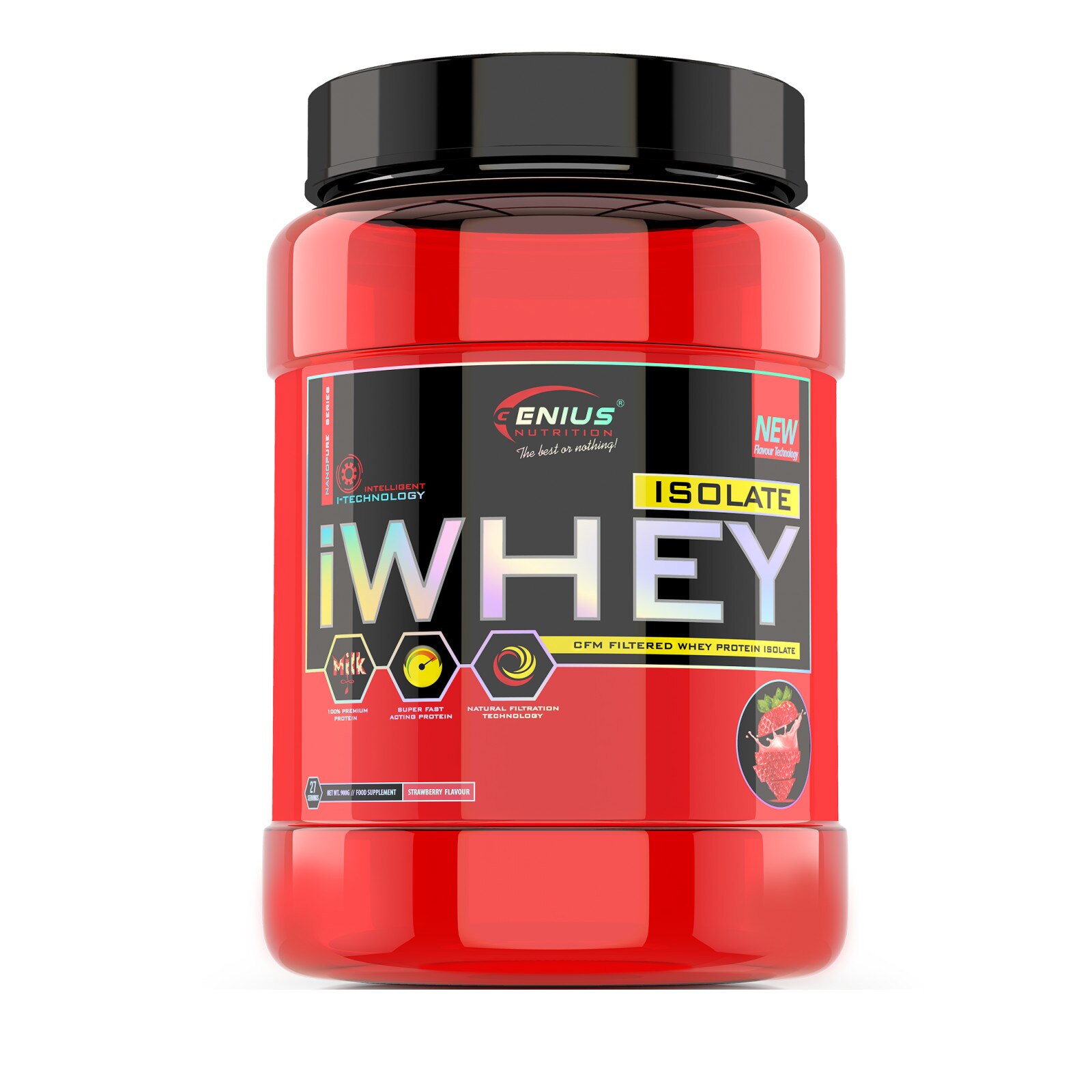 Genius Nutrition iWhey Isolate cu aroma de Banana 900 g