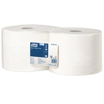 Set 2*Role hartie industriala Tork 129237, 2 straturi, 510 m, culoare alb Set 2*Role hartie industriala Tork 129237, 2 straturi, 510 m, culoare alb