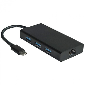 Hub USB 3.1 tip C la 3 x USB-A + port LAN Gigabit, Value 12.99.1109 Hub USB 3.1 tip C la 3 x USB-A + port LAN Gigabit, Value 12.99.1109