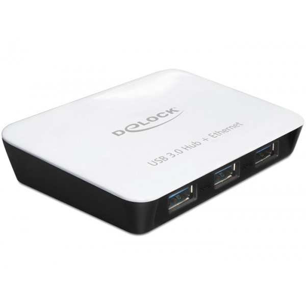 Hub USB 3.0 3 Porturi + 1 Port Gigabit Lan 10/100/1000, Delock 62431