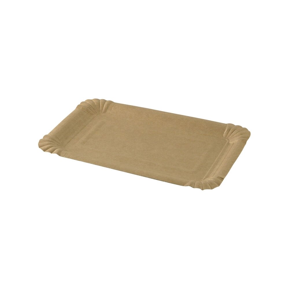 Tavite biodegradabile dreptunghiulare, carton maro, 13x20 cm, 250 buc