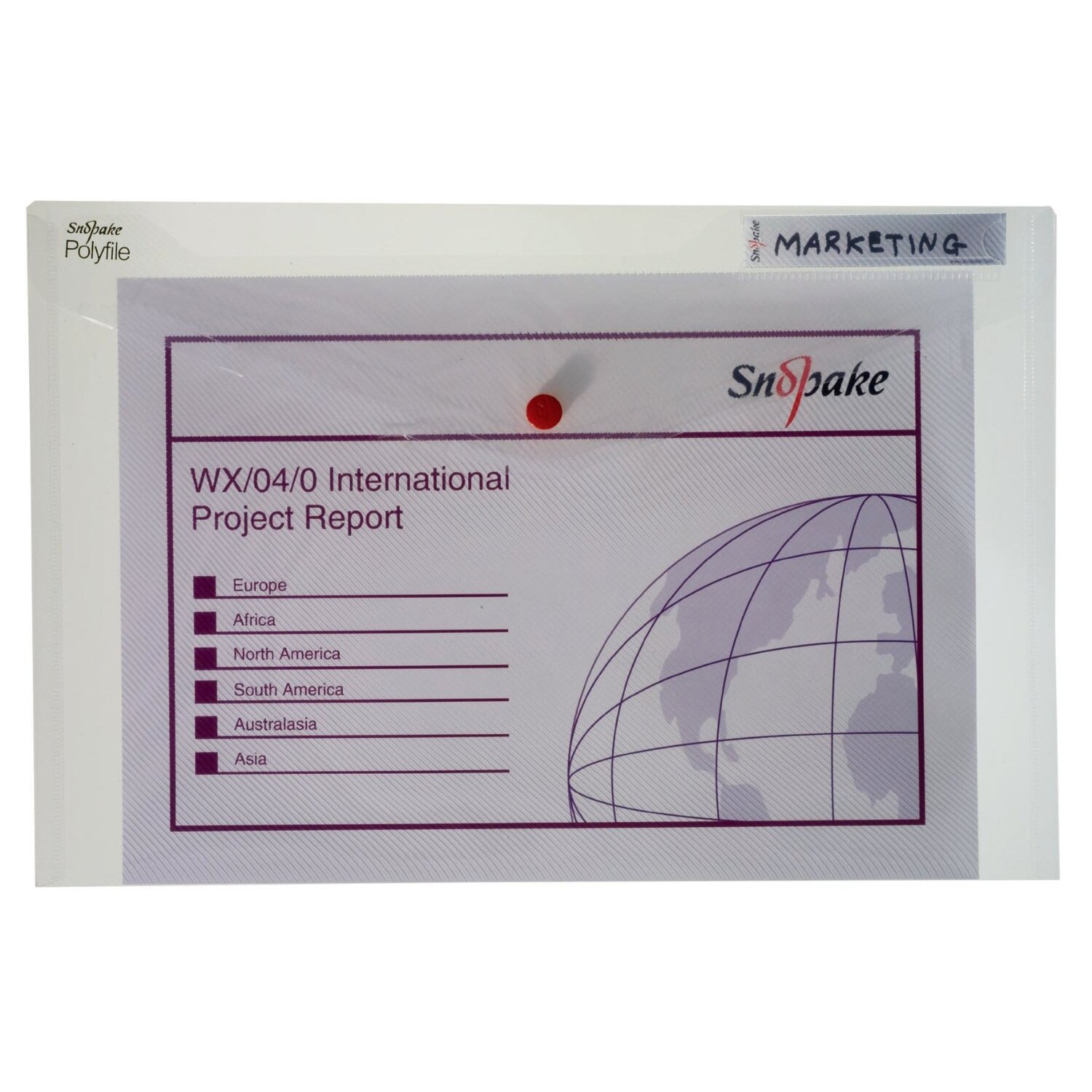 Mapa din plastic Snopake, A4, Transparent