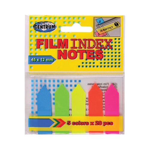 Notes index adeziv Centrum, 100 buc, Multicolor/Neon