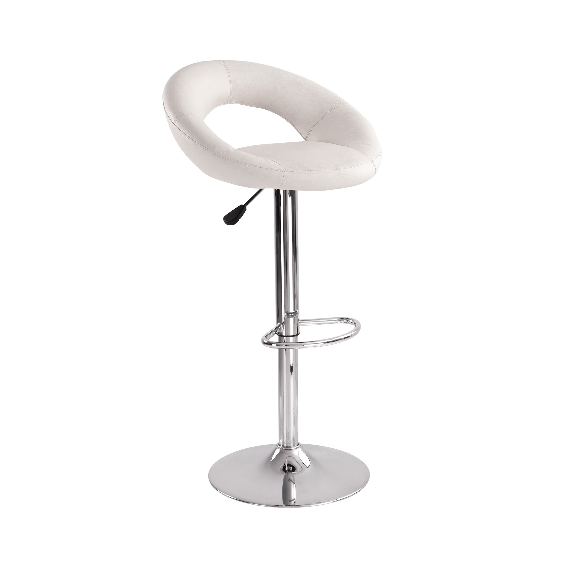 Scaun bar cafenea ROSE, Alb, piele ecologica