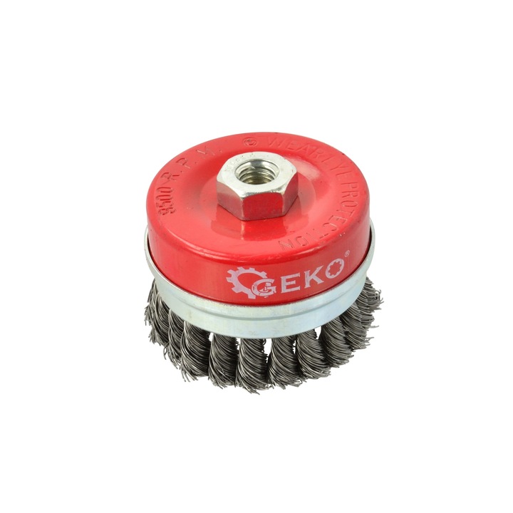 Perie de sarma cu banda de sustinere 100mm M14, Geko G00612