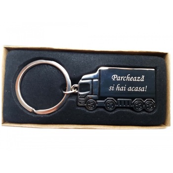 Breloc tir camion gravat personalizat cu textul tau t3 Breloc tir camion gravat personalizat cu textul tau t3