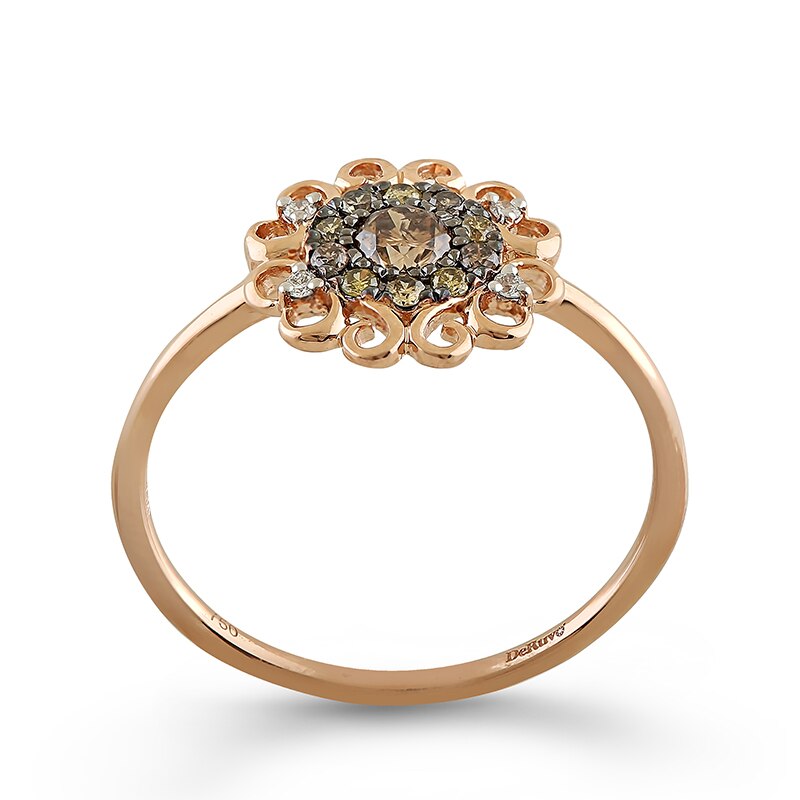 Inel Deruvo Aur 18k Diamante, Diamante Galbene, Diamante Maro, 53 R32835-R