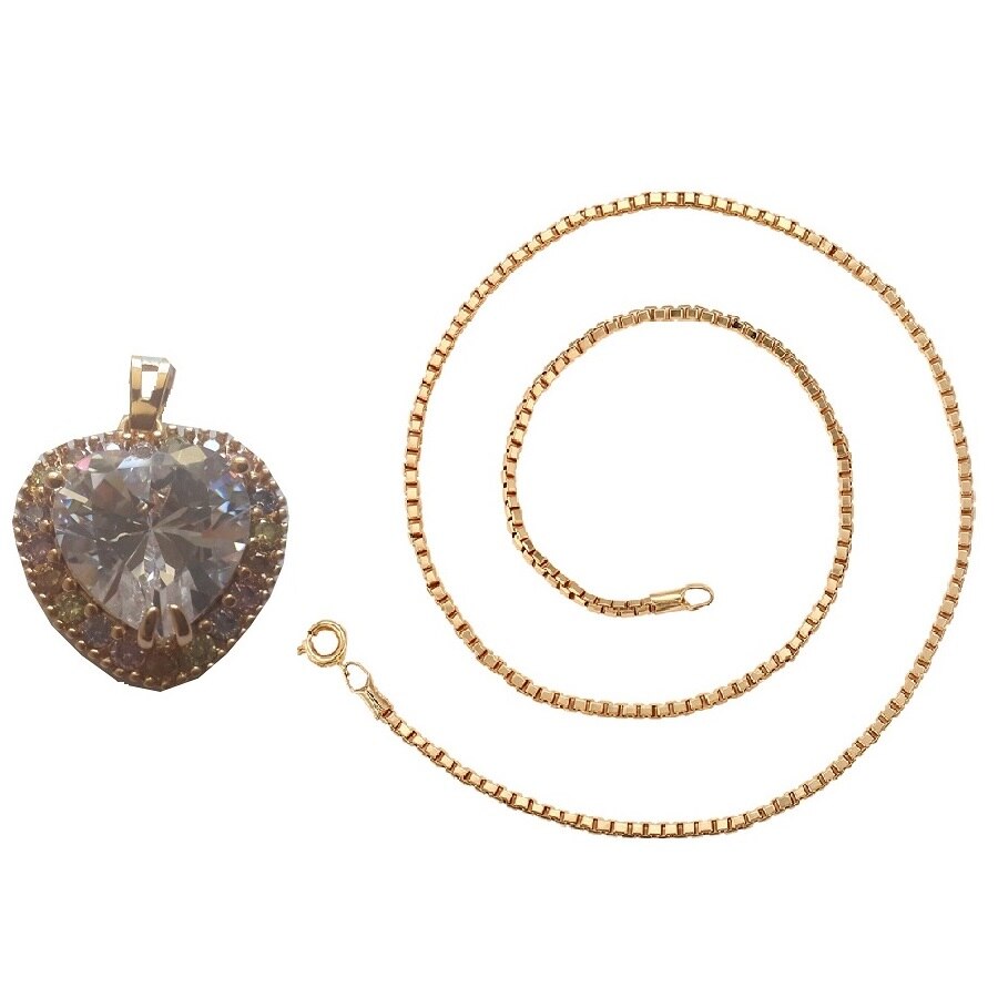 Colier Anebris Special White Heart,dublu placat Aur 18K,cutie cadou