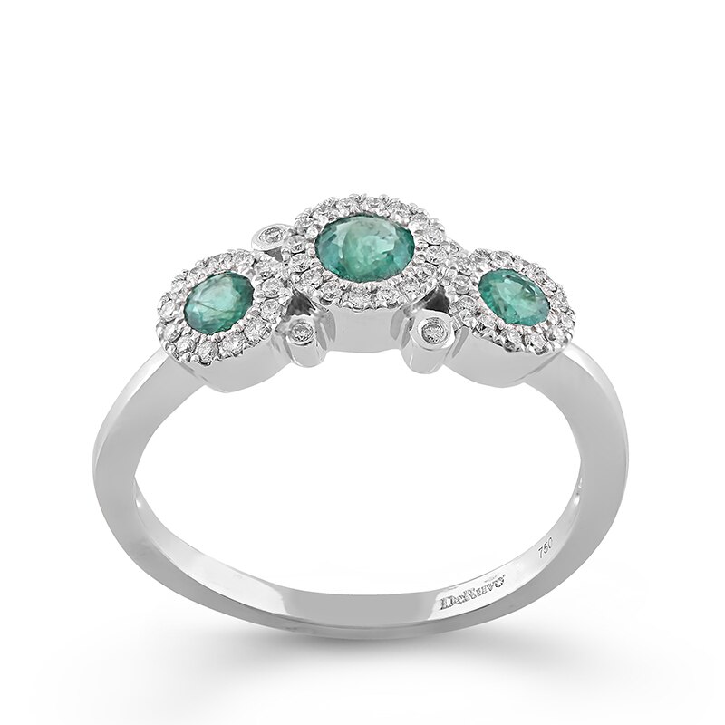 Inel Deruvo Aur 18k Diamante, Smaralde, 53 R5487EWN-W