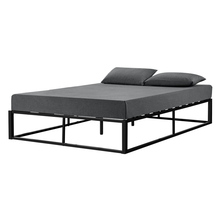 Легло с метална рамка [en.casa]® 180x200 cm, Черно