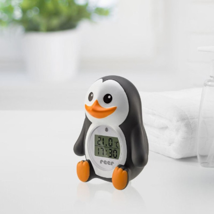 Reer MyHappyPingu Pingvines hőmérő, LED kijelzővel