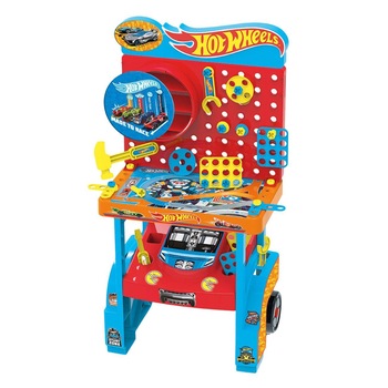 Atelier de lucru pentru copii cu pista de masini , banc de reparat masini , ATS + 38 de piese Atelier de lucru pentru copii cu pista de masini , banc de reparat masini , ATS + 38 de piese
