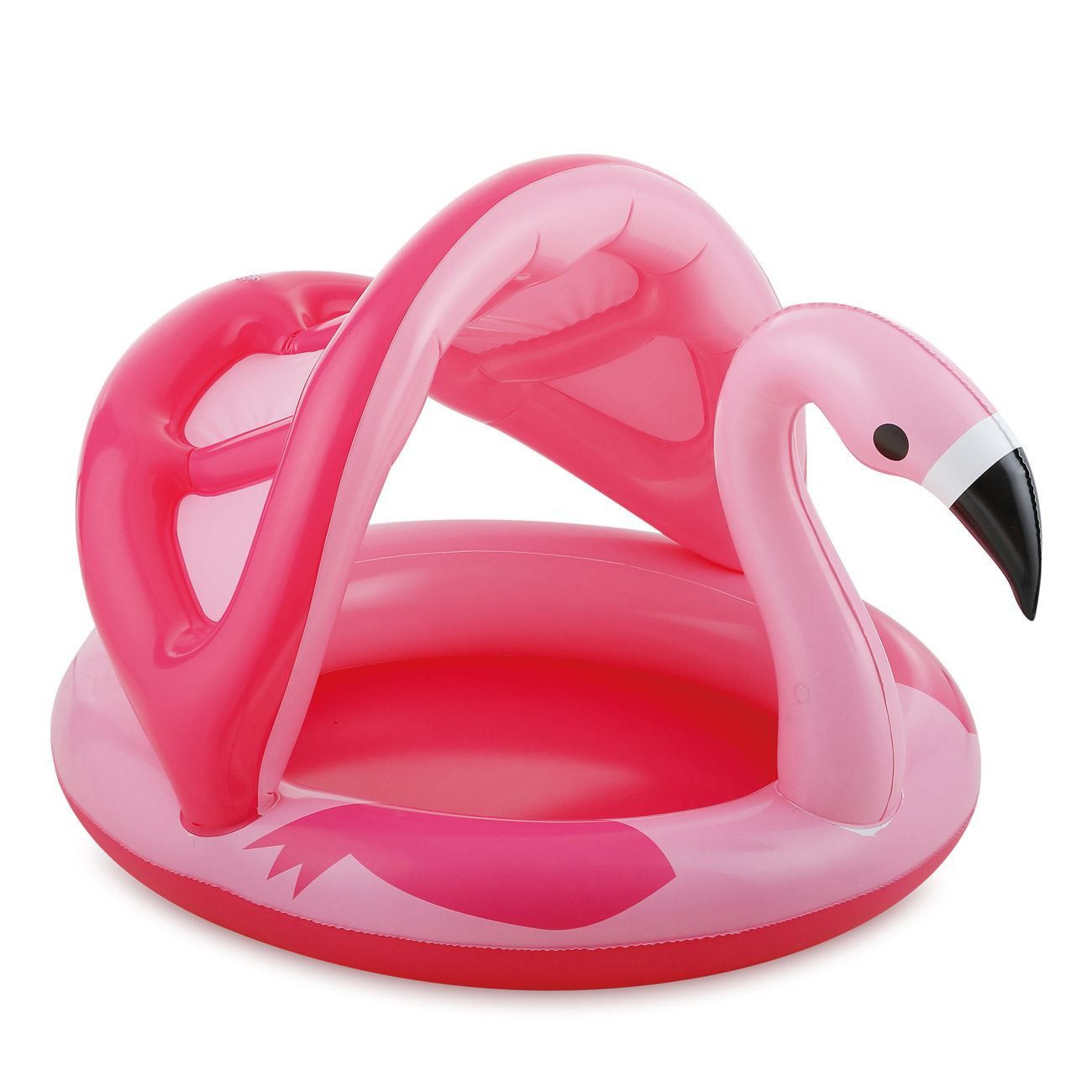 Piscina copii Flamingo roz cu protectie solara , ATS , pentru plaja sau gradina kit de reparat, 114x103x72 cm