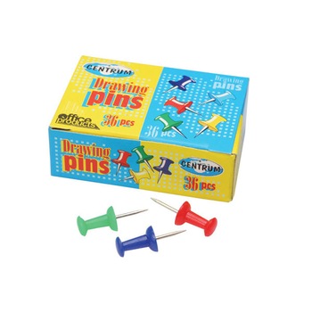 Set piuneze Centrum, 10 mm, 36 buc, Multicolor Set piuneze Centrum, 10 mm, 36 buc, Multicolor