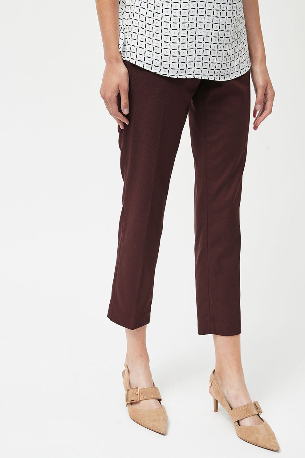 NEXT, Pantaloni crop slim fit, Coniac, 2XL