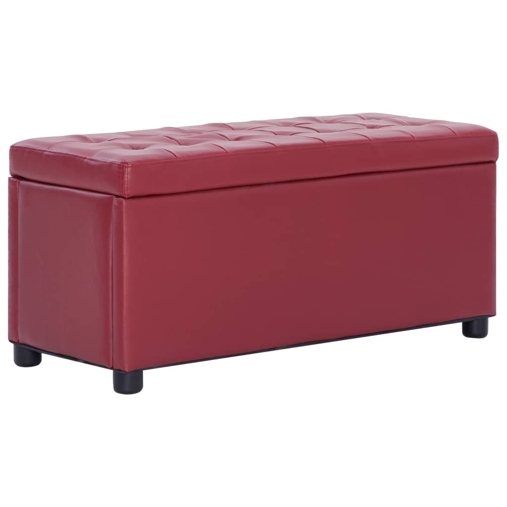 Bancheta de depozitare, vidaXL, Piele artificiala, 87,5 x 36 x 40 cm, Grena
