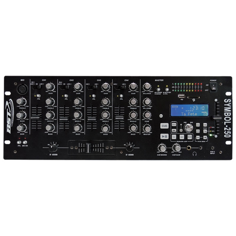 Mixer DJ profesional BST 5 canale, USB/SD, Afisaj LCD