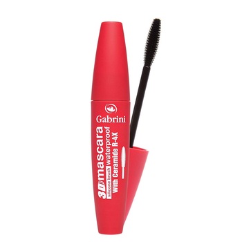Mascara, Gabrini, cu perie de silicon 3D, Waterproof, negru, 6 ml Mascara, Gabrini, cu perie de silicon 3D, Waterproof, negru, 6 ml