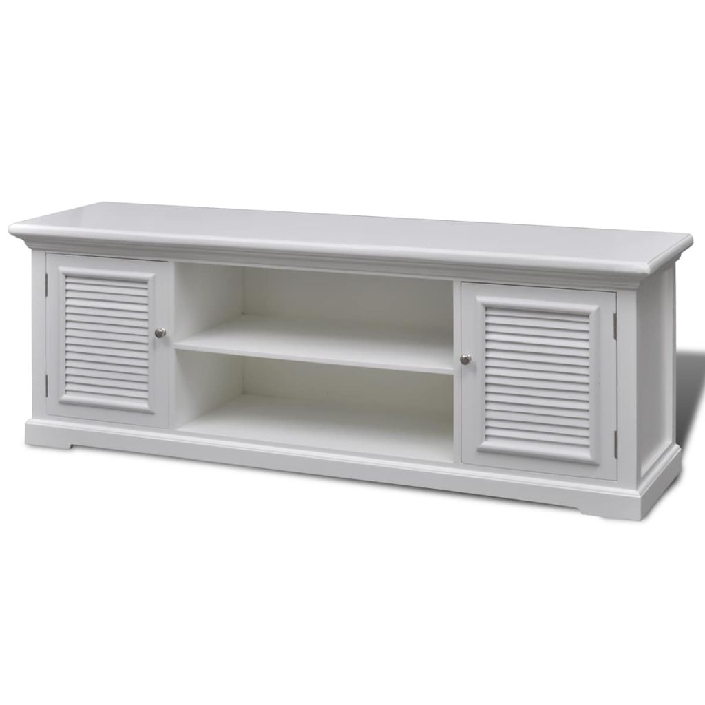 Comoda TV, vidaXL, MDF, Alb, 121 x 30,5 x 41,7 cm