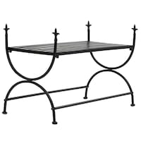 Bancheta metalica pentru bucatarie, vidaXL, Negru, 83 x 42 x 55 cm