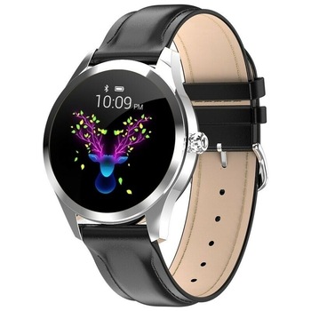Ceas pentru femei Smartwatch KW10 Kingwear rezistent la apa IP68, 64KB Ram + 512KB ROM, 1.04 inch TFT cu touch screen, rezolutie 240 * 198 pixeli, Argint Negru Ceas pentru femei Smartwatch KW10 Kingwear rezistent la apa IP68, 64KB Ram + 512KB ROM, 1.04 inch TFT cu touch screen, rezolutie 240 * 198 pixeli, Argint Negru