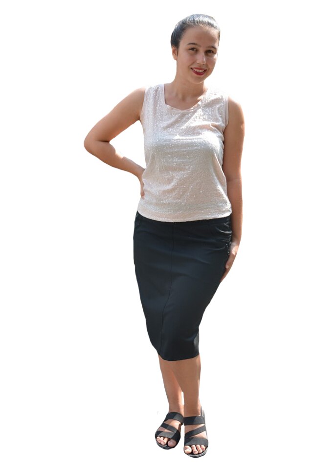 Bluza de vara tip maieu, Alina cu insertii cu paiete ,D&J Exclussive, pudra