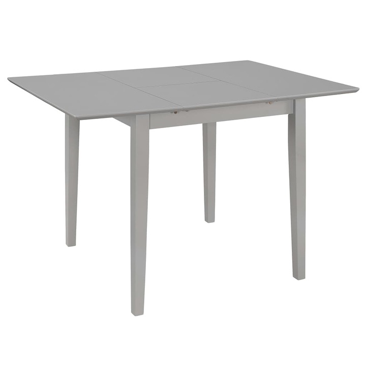 Маса vidaXL, Разтегателна, MDF, (80-120) x 80x74 см, Сив