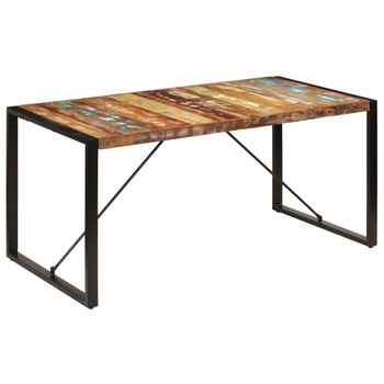 Masa de bucatarie, vidaXL, Lemn reciclat, 160 x 80 x 75 cm, Multicolor Masa de bucatarie, vidaXL, Lemn reciclat, 160 x 80 x 75 cm, Multicolor