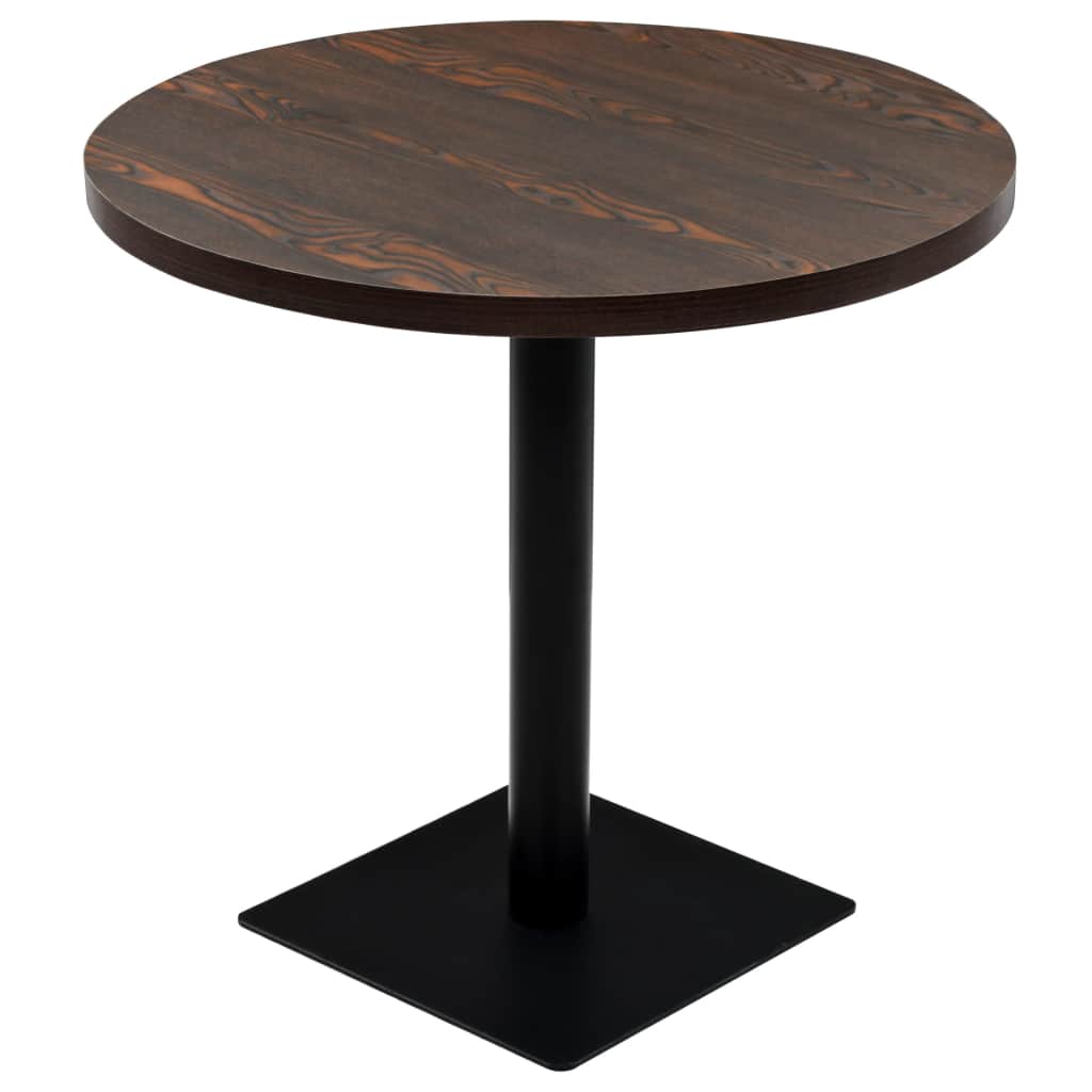 Masa bistro, MDF si otel, rotunda, 80x75 cm, Cenusiu inchis