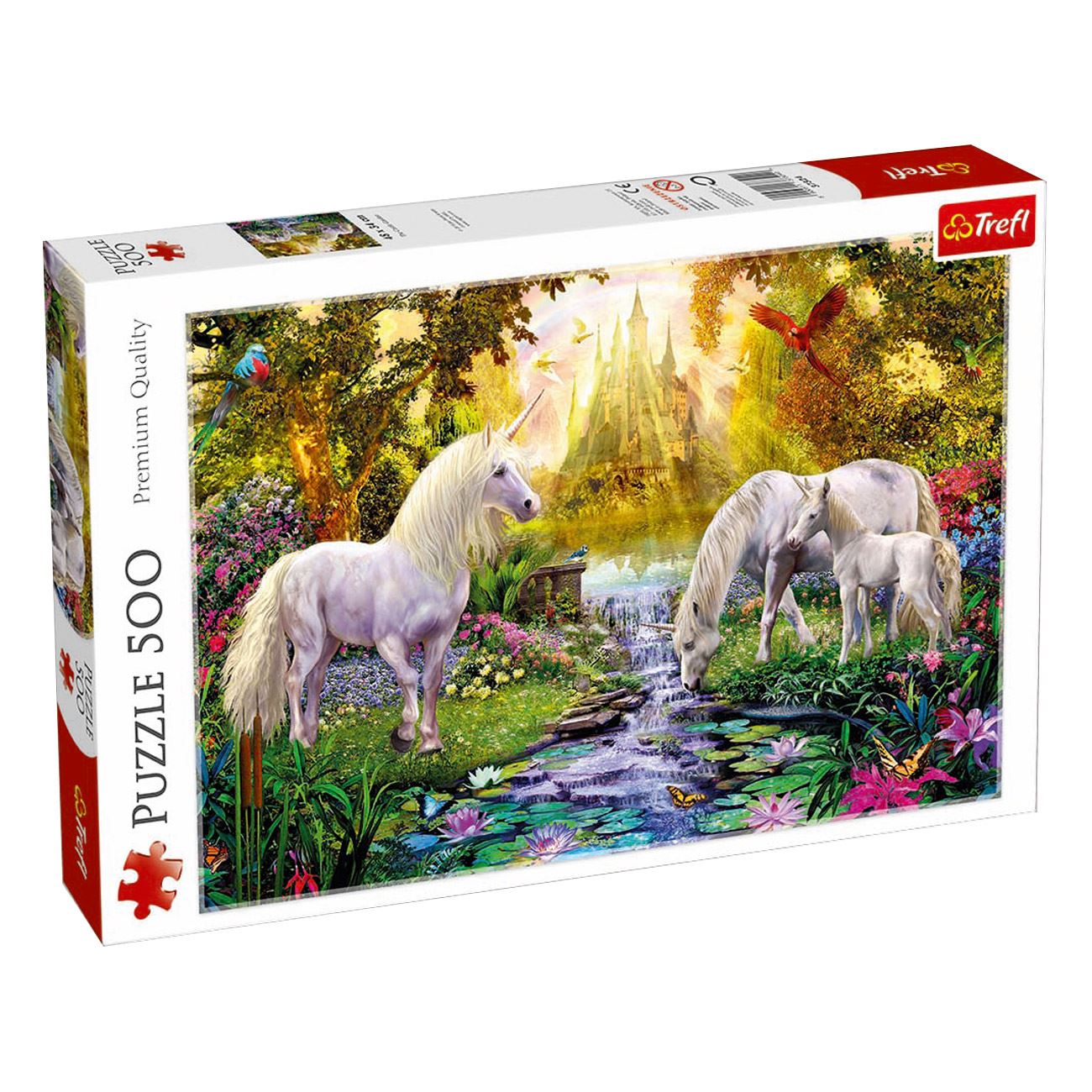 Puzzle 500 piese, model unicorni in natura, 48x34 cm , multicolor