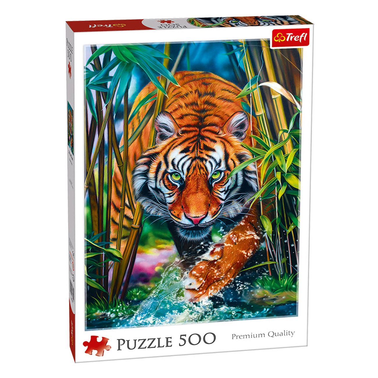Puzzle 500 piese, model tigru, multicolor, 34x48 cm